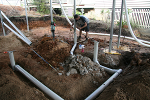Pipe installation for new plumbing