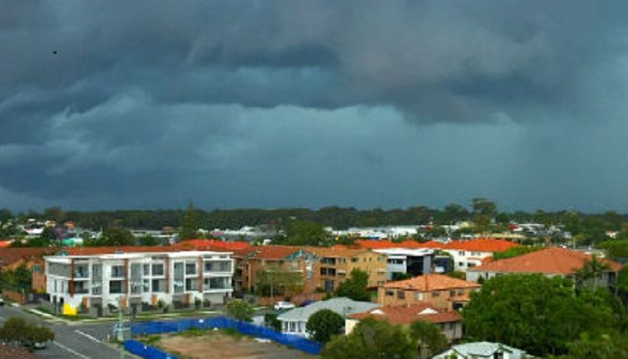 Storm approaching residential suburb in Queensland